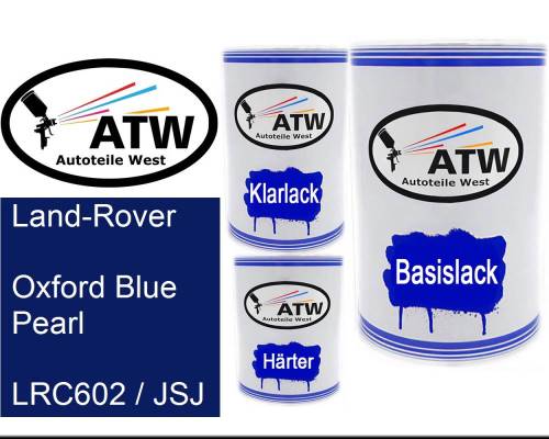 Land-Rover, Oxford Blue Pearl, LRC602 / JSJ: 500ml Lackdose + 500ml Klarlack + 250ml Härter - Set, von ATW Autoteile West.
